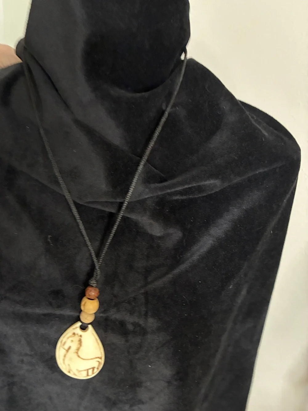 Vintage Hand-Carved Bone Horse Pendant Necklace | Southwestern Boho Tribal Style